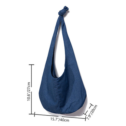 Vintage Denim Canvas Shoulder Tote Bag for Women