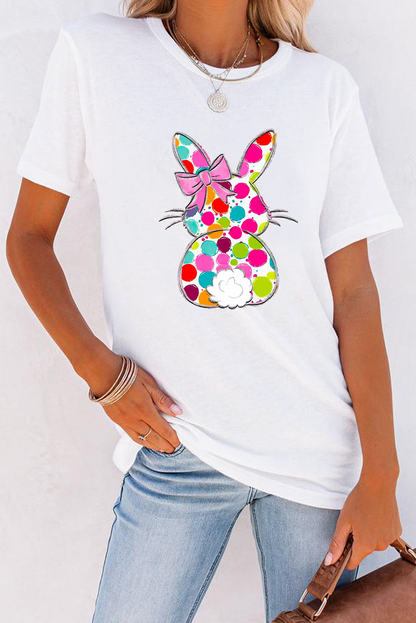 Easter Bunny Polka Dot Bow Graphic Tee