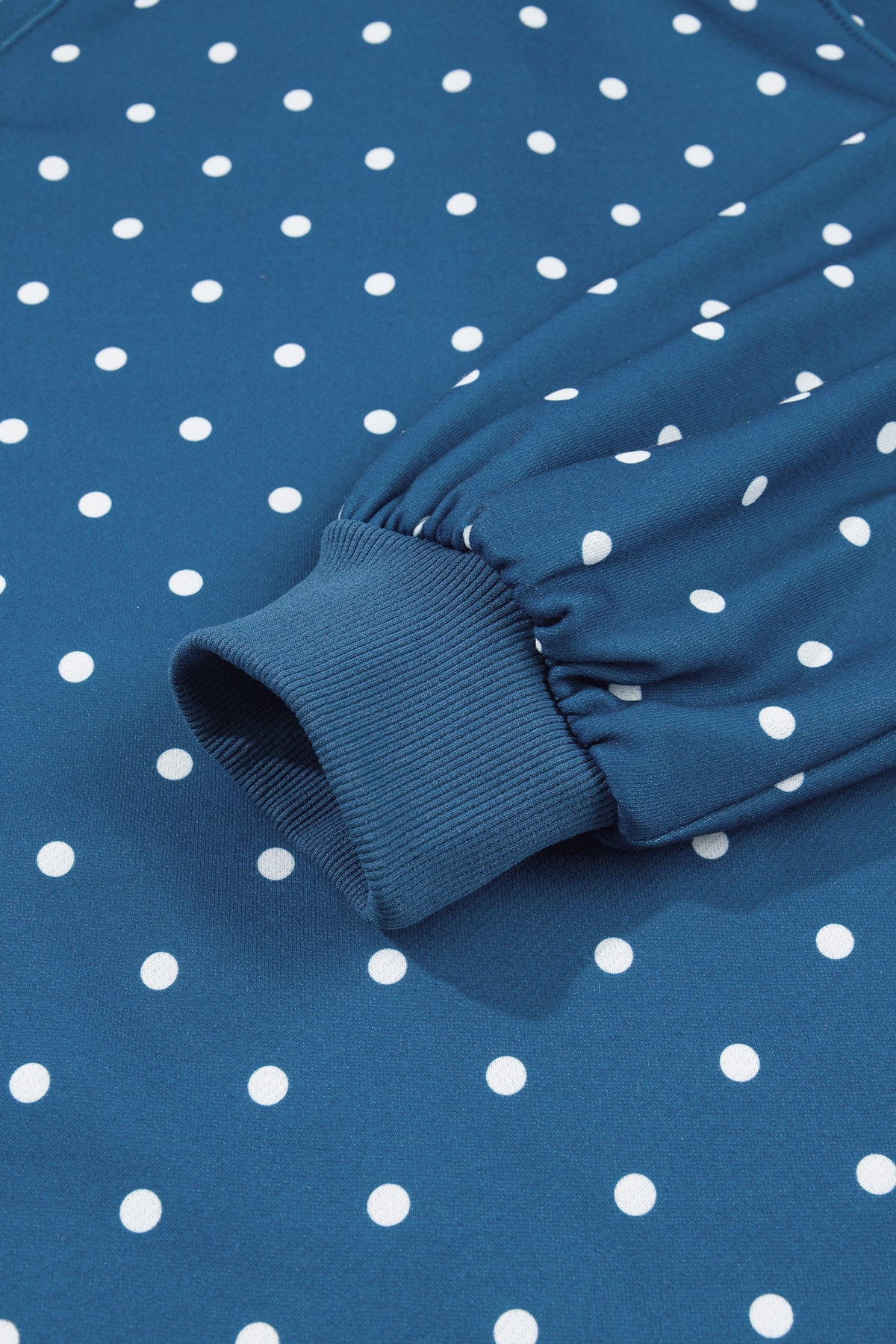 Polka Dot Button Collar Pullover Sweatshirt