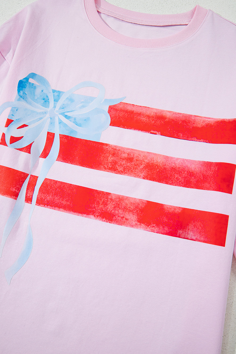 Blue Flag Bow Graphic Tee Flag Day Independence