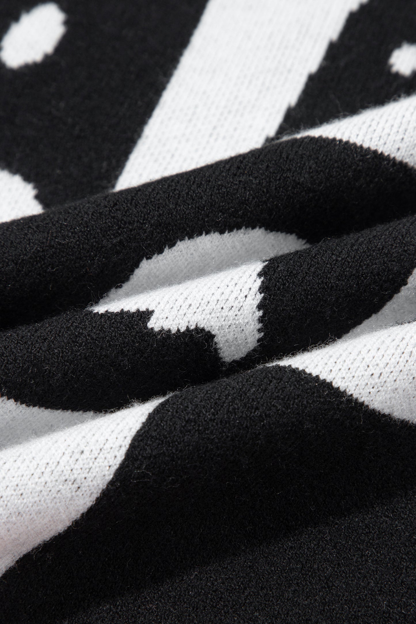 Halloween Ghost Checkered Short Sleeve Knit Sweater