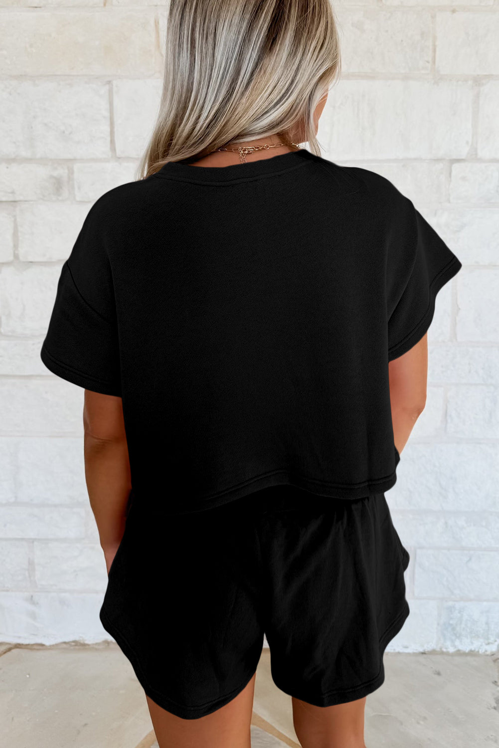 Cropped Tee Ruffle Skort 2 Piece Lounge Set Summer