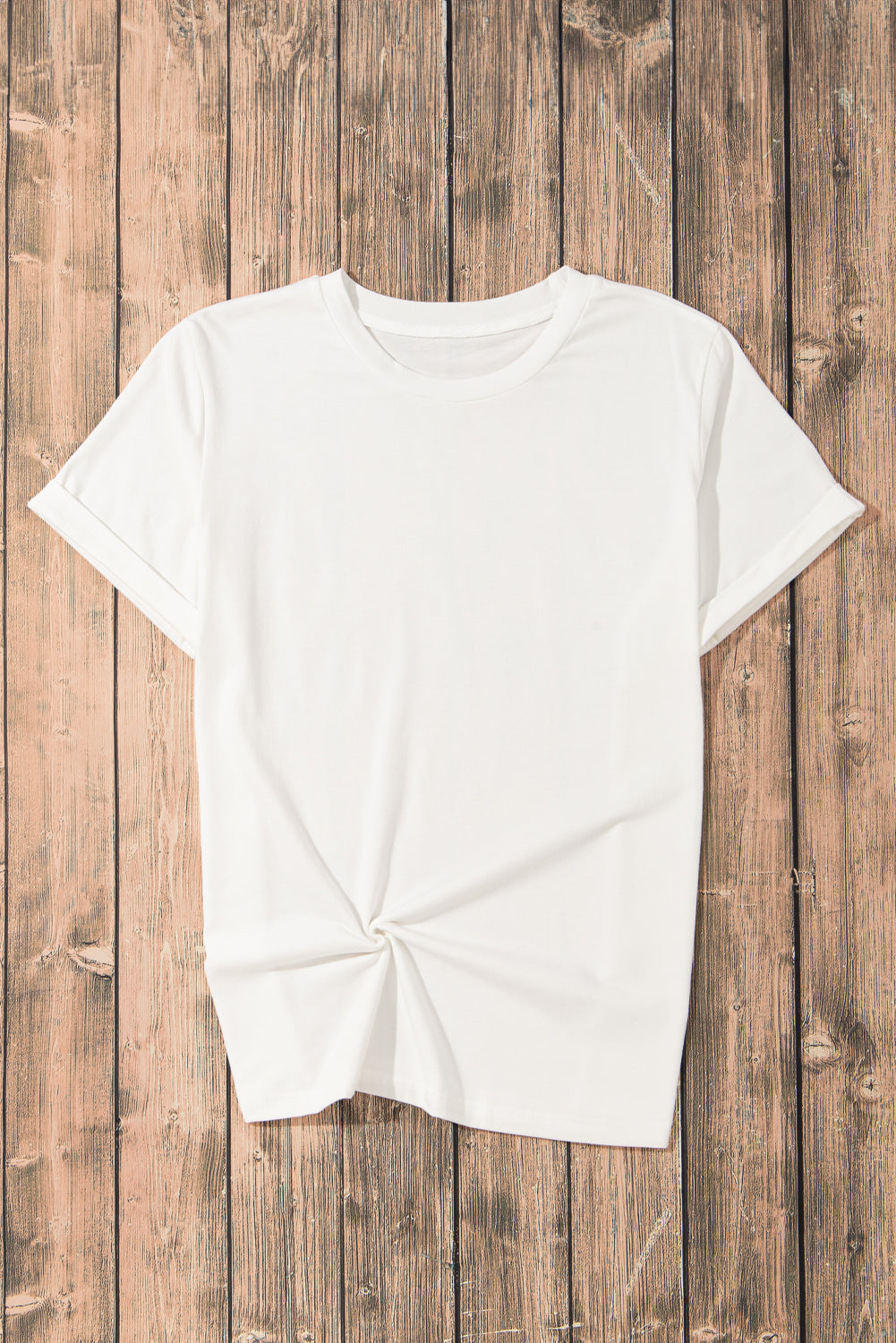 White Casual Crew Neck Short Sleeve Basic Tee
