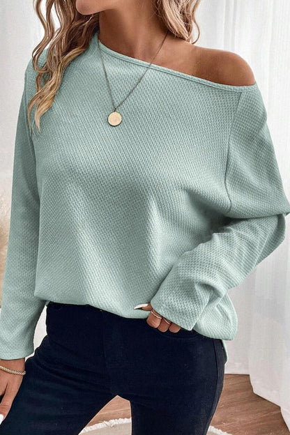 Moonlight Textured Raglan Sleeve Knit Top