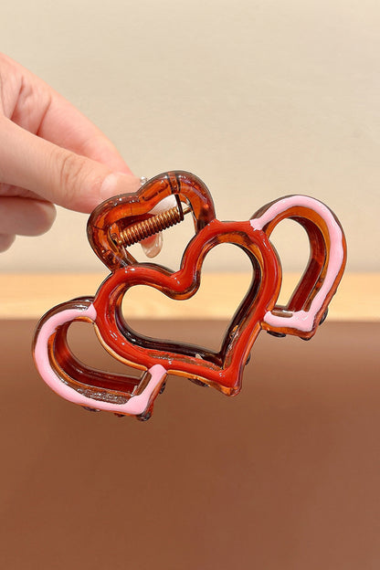 Valentine Heart Acrylic Hair Claw Clip Color Contrast