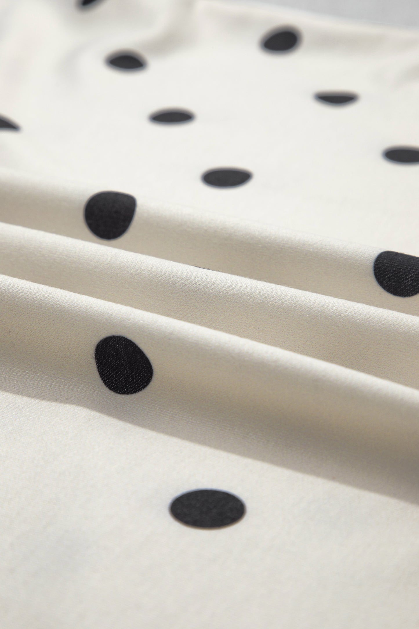 Polka Dot Puff Sleeve Wide Leg Two Piece Pants Set