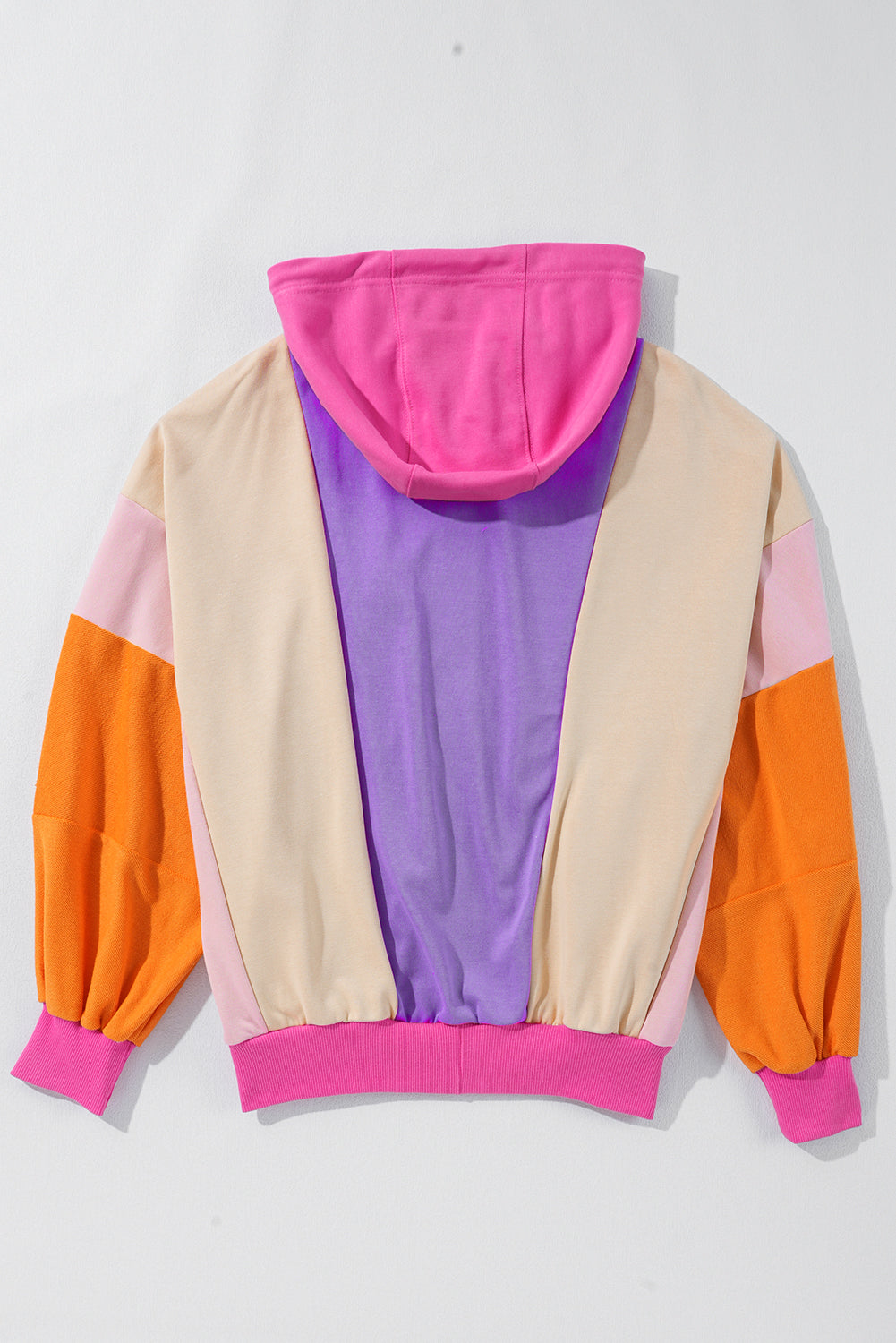 Oversized Colorblock Zip Up Hoodie – Retro Streetwear