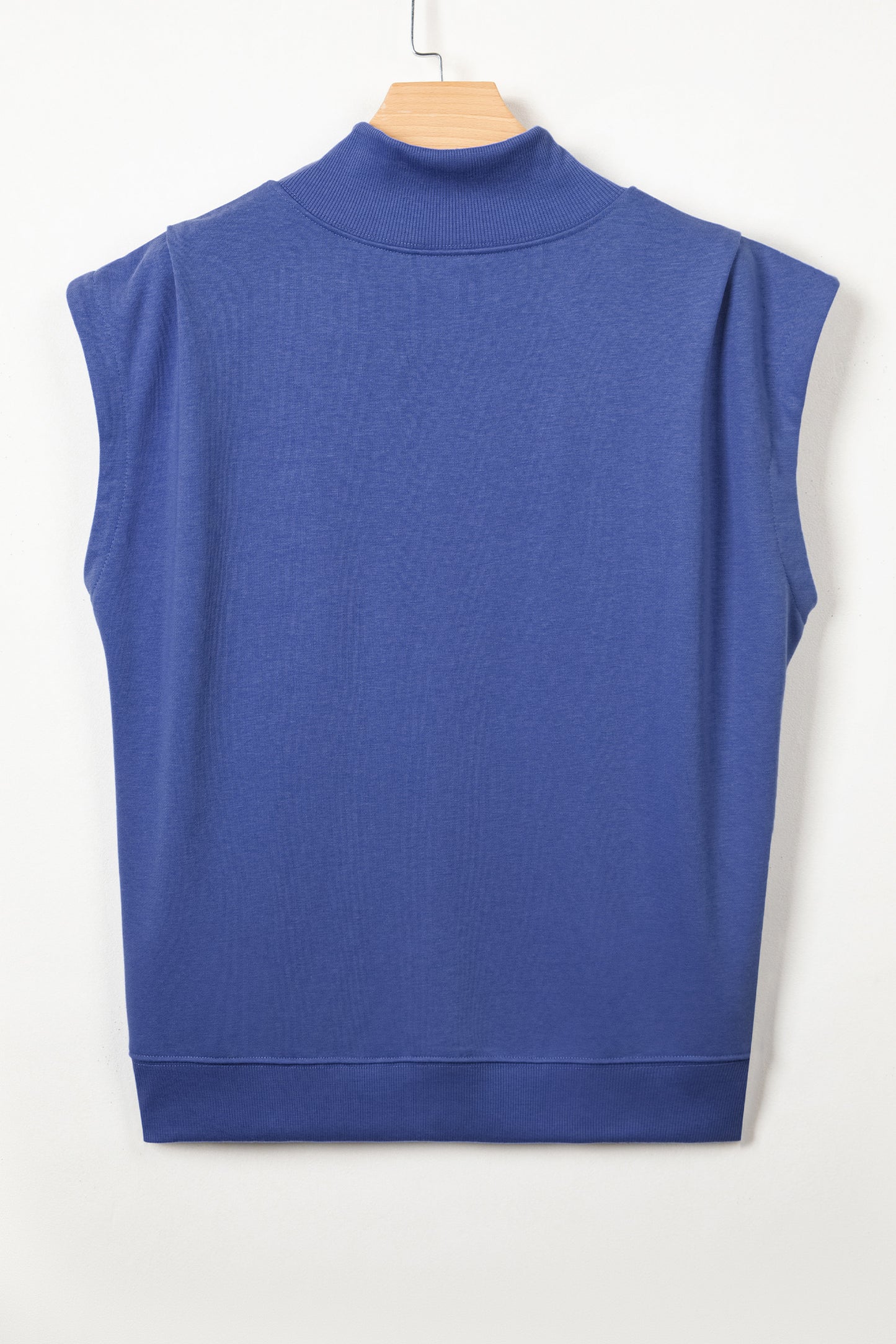 High Neck Cap Sleeve Loose Casual Top