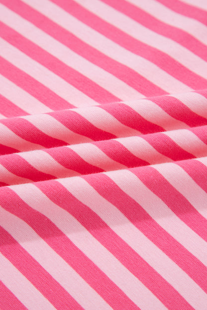 Striped Lounge Set Long Sleeve Top Wide Leg Pants