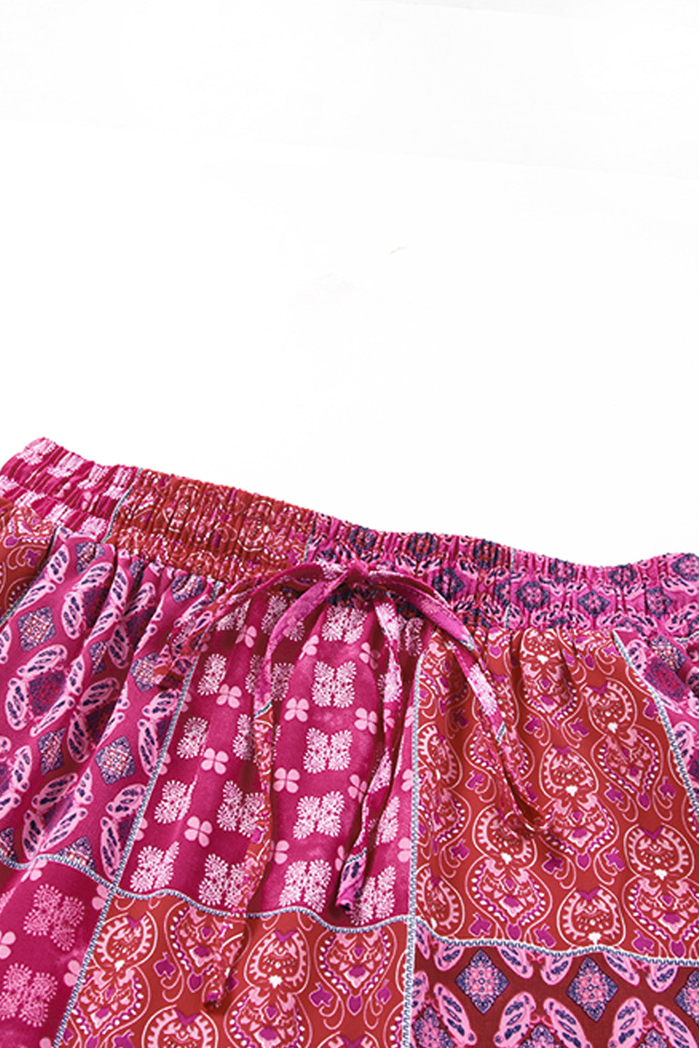 Paisley Print Tiered Maxi Skirt with Pockets