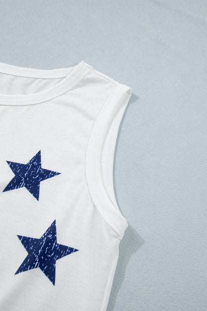 American Flag Graphic Tank Top Vintage Patriotic Tee