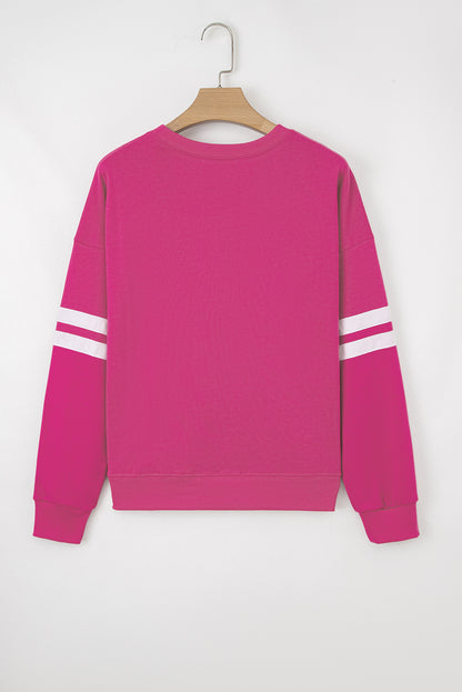 Varsity Stripe Drop Shoulder Oversized Women’s Sweatshirt