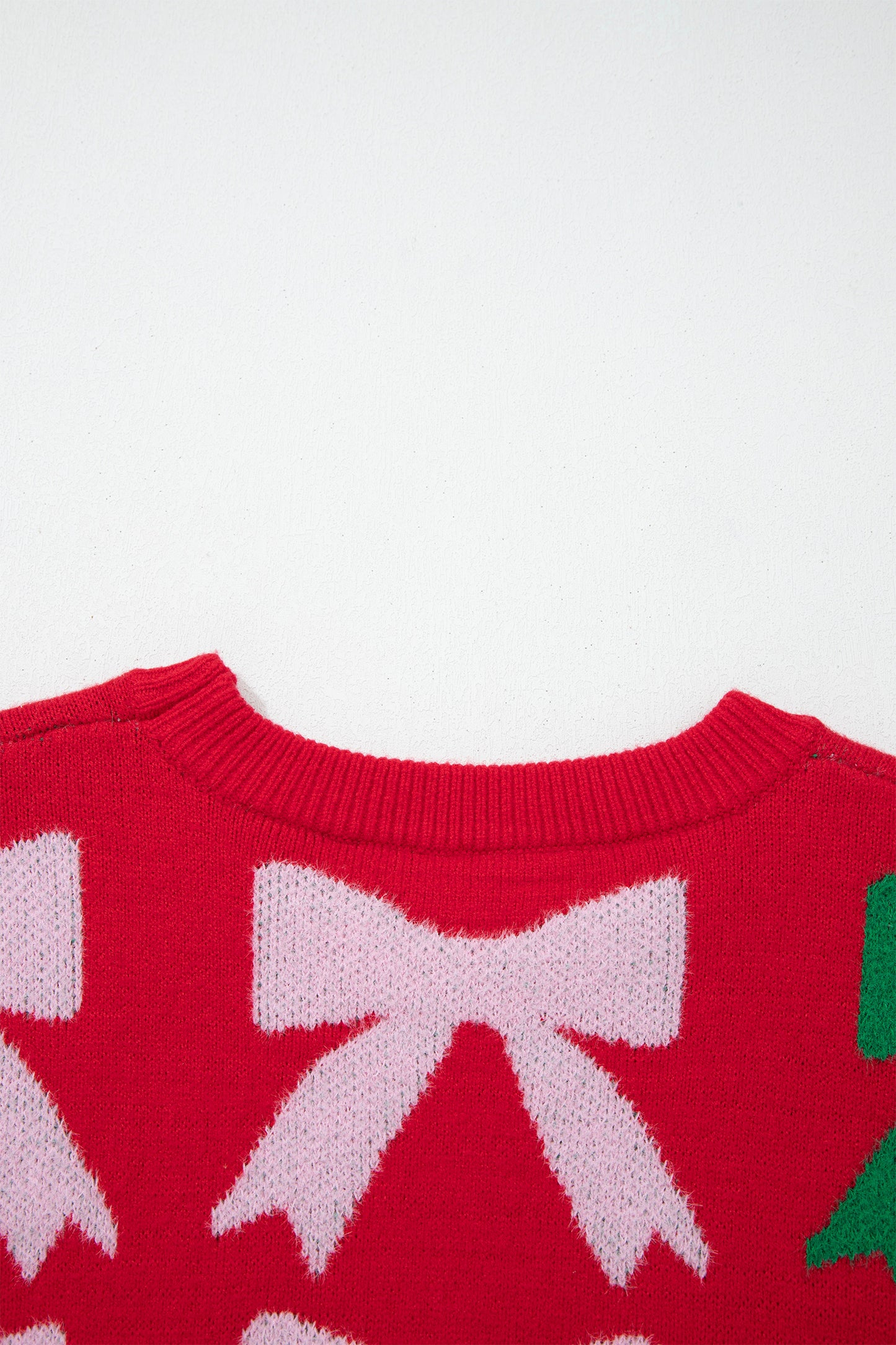 Valentine’s Day Bow Pearl Embellished Knit Sweater