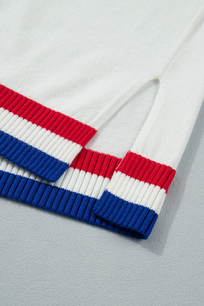 USA Graphic Knit Top Patriotic Flag Day Sweater
