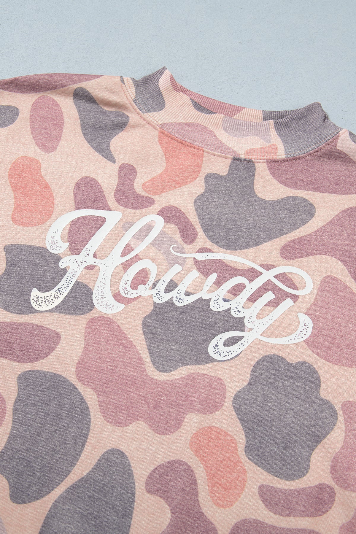 Western Camo Howdy Oversized Pullover Sweatshirt Women