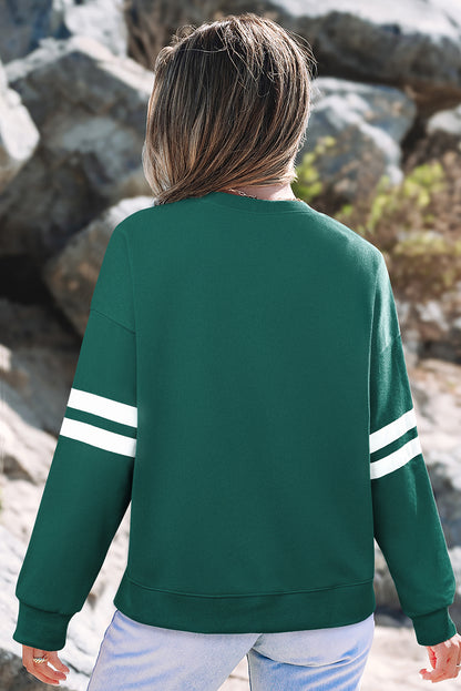 Varsity Stripe Drop Shoulder Oversized Women’s Sweatshirt