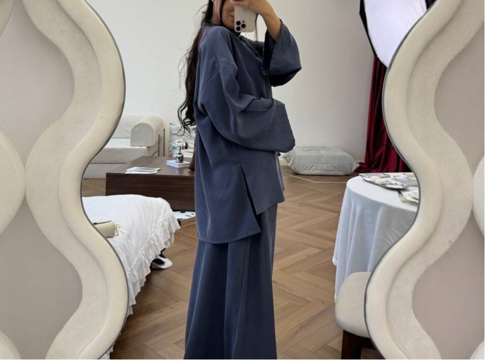 Modest Two Piece Set Blouse and Maxi Skirt