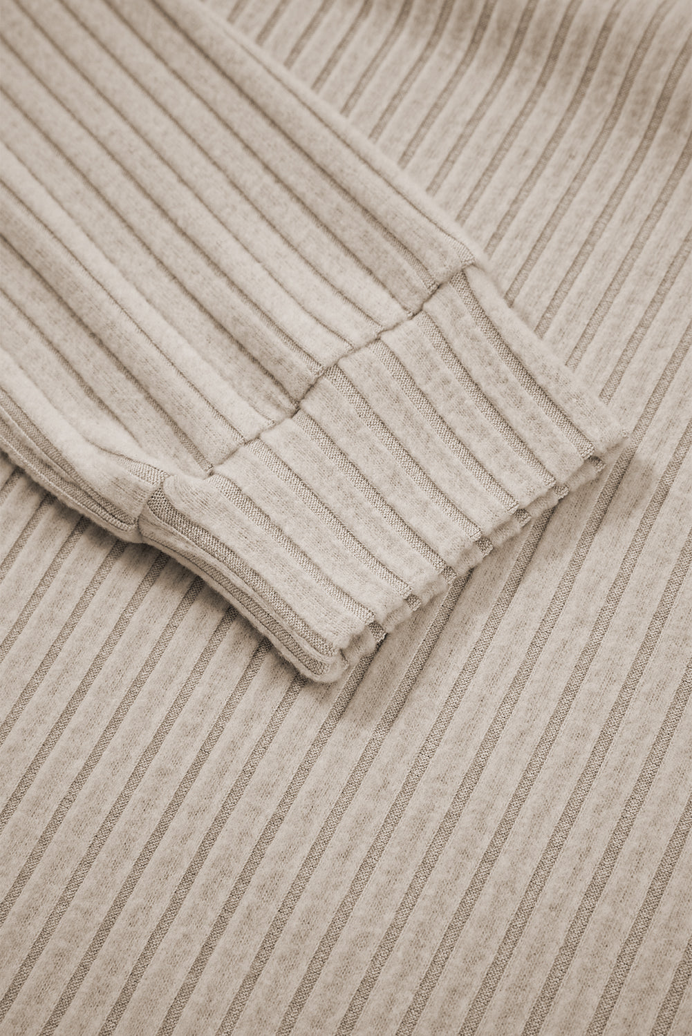 Ribbed Long Sleeve Round Neck Casual Knit Top