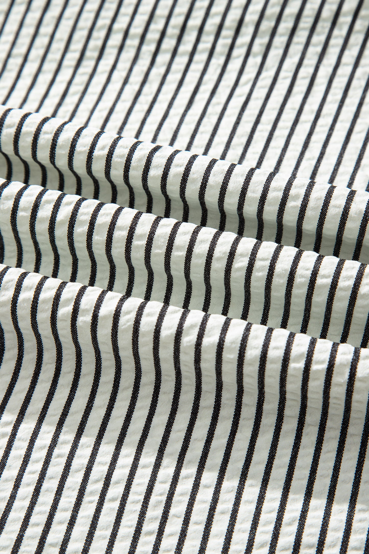 Black Stripe Ruffle Half-Button Short Sleeve Maxi Dress