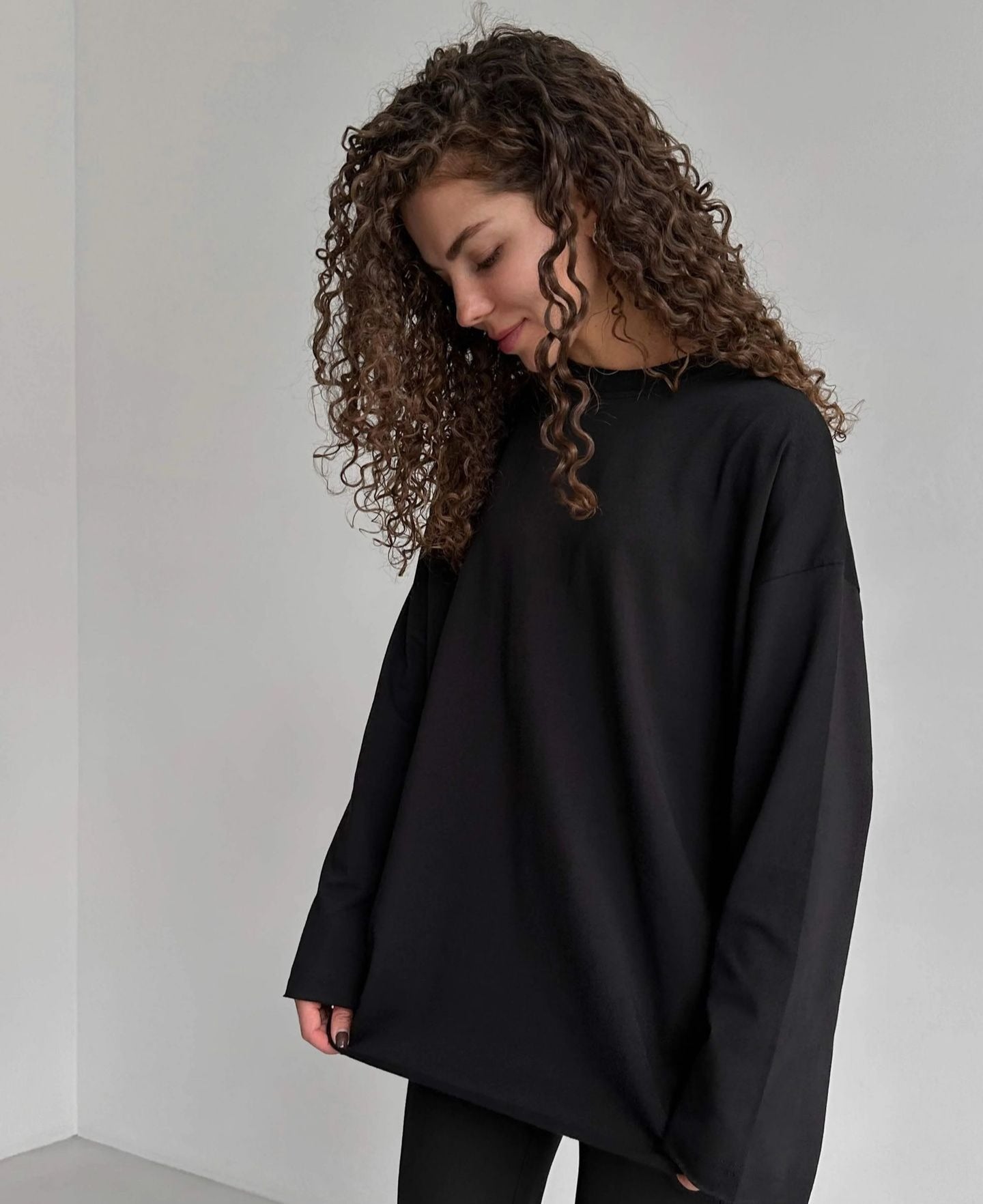 Loose Fit Cotton Long Sleeve Casual T Shirt for Women