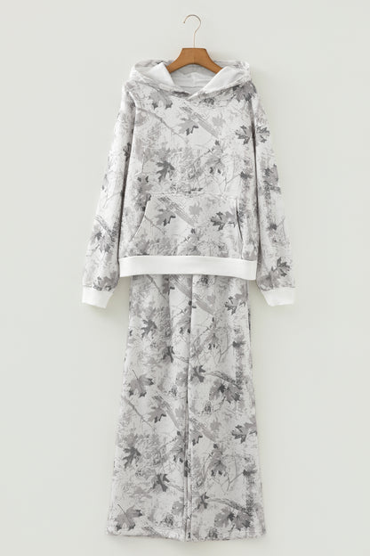 Women’s Light Grey Camo Hoodie & Sweatpants Lounge Set
