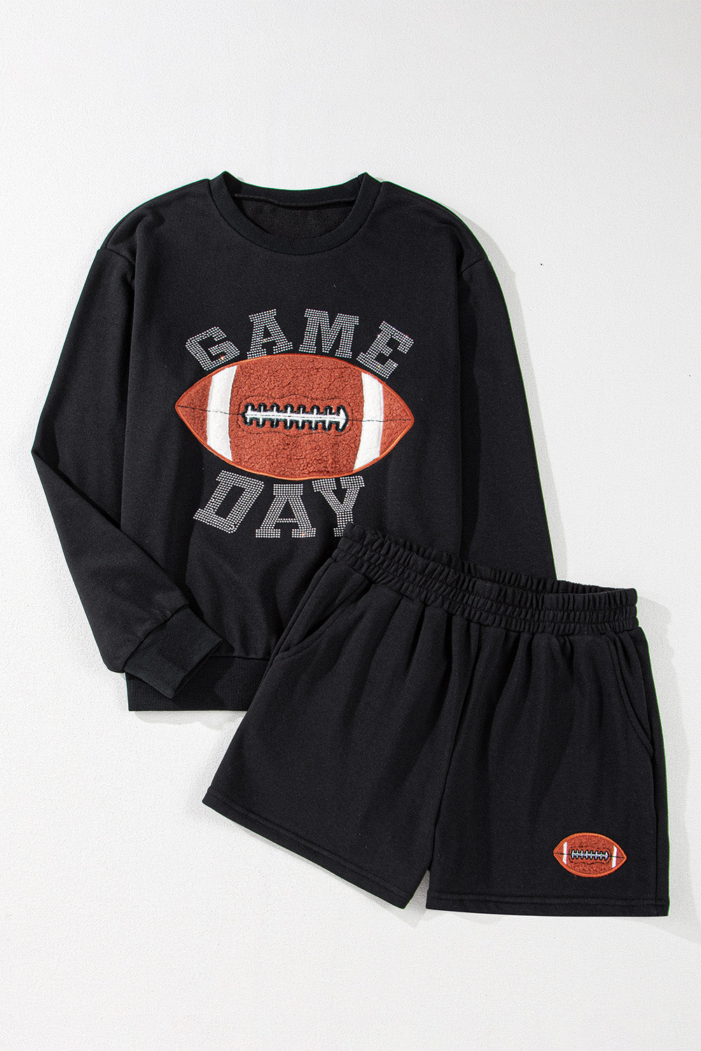 Game Day Football Graphic Pullover Shorts Lounge Set