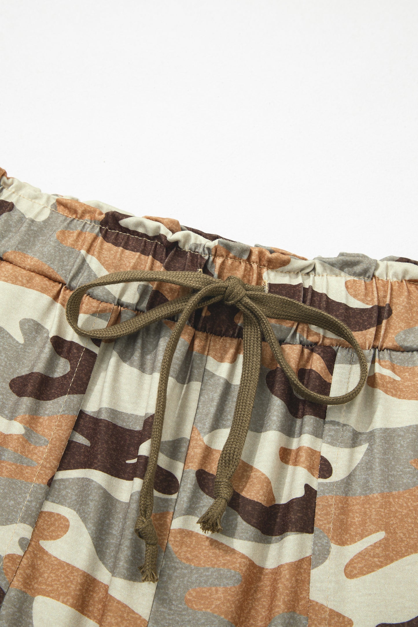 Camo Print Drawstring Elastic Waist Jogger Pants