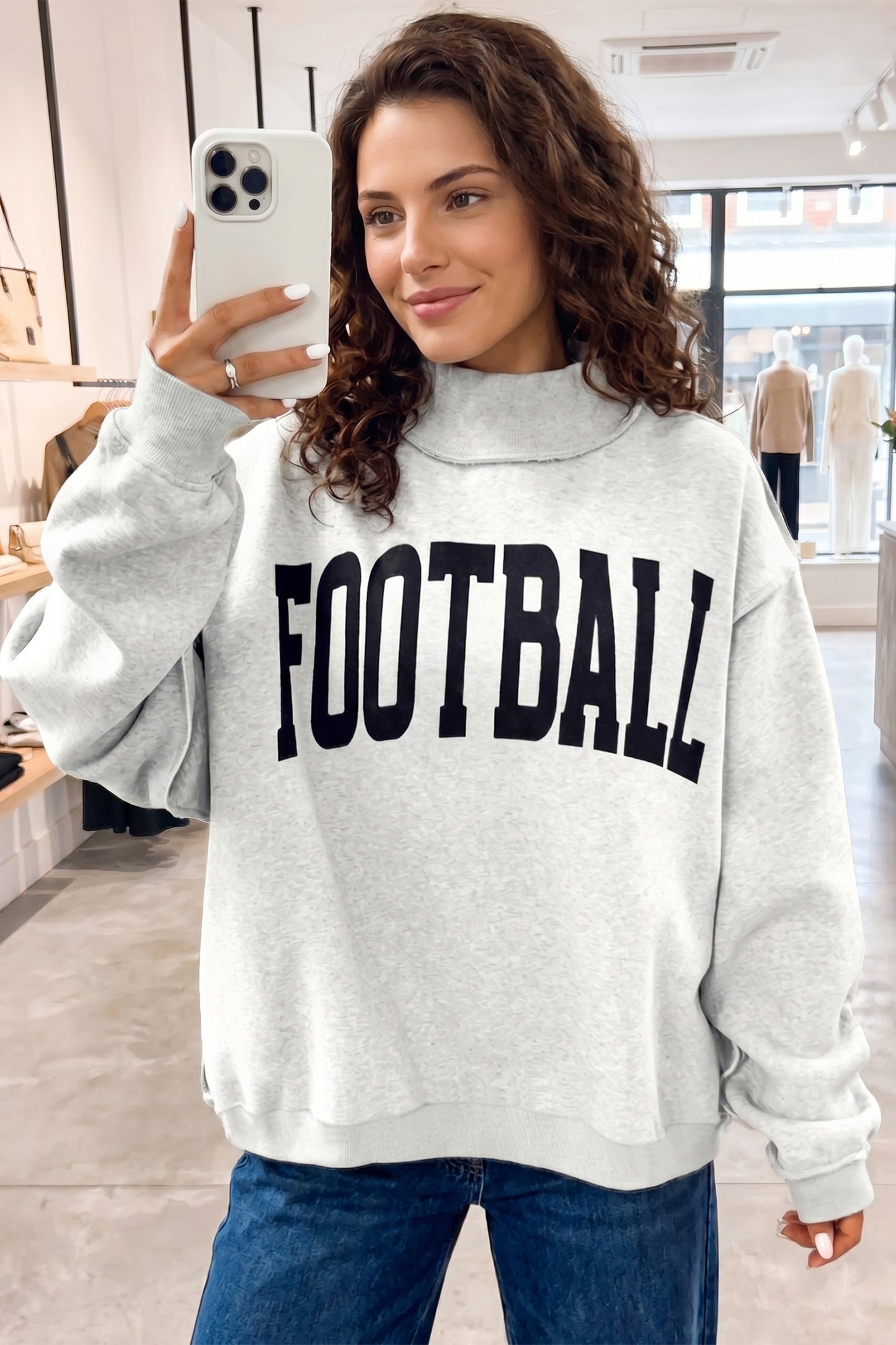 Gameday Graphic High Neck Reversible Sweatshirt