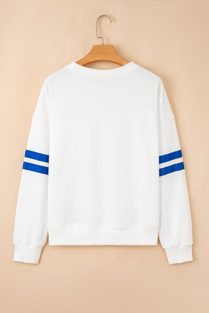 Varsity Stripe Drop Shoulder Oversized Women’s Sweatshirt