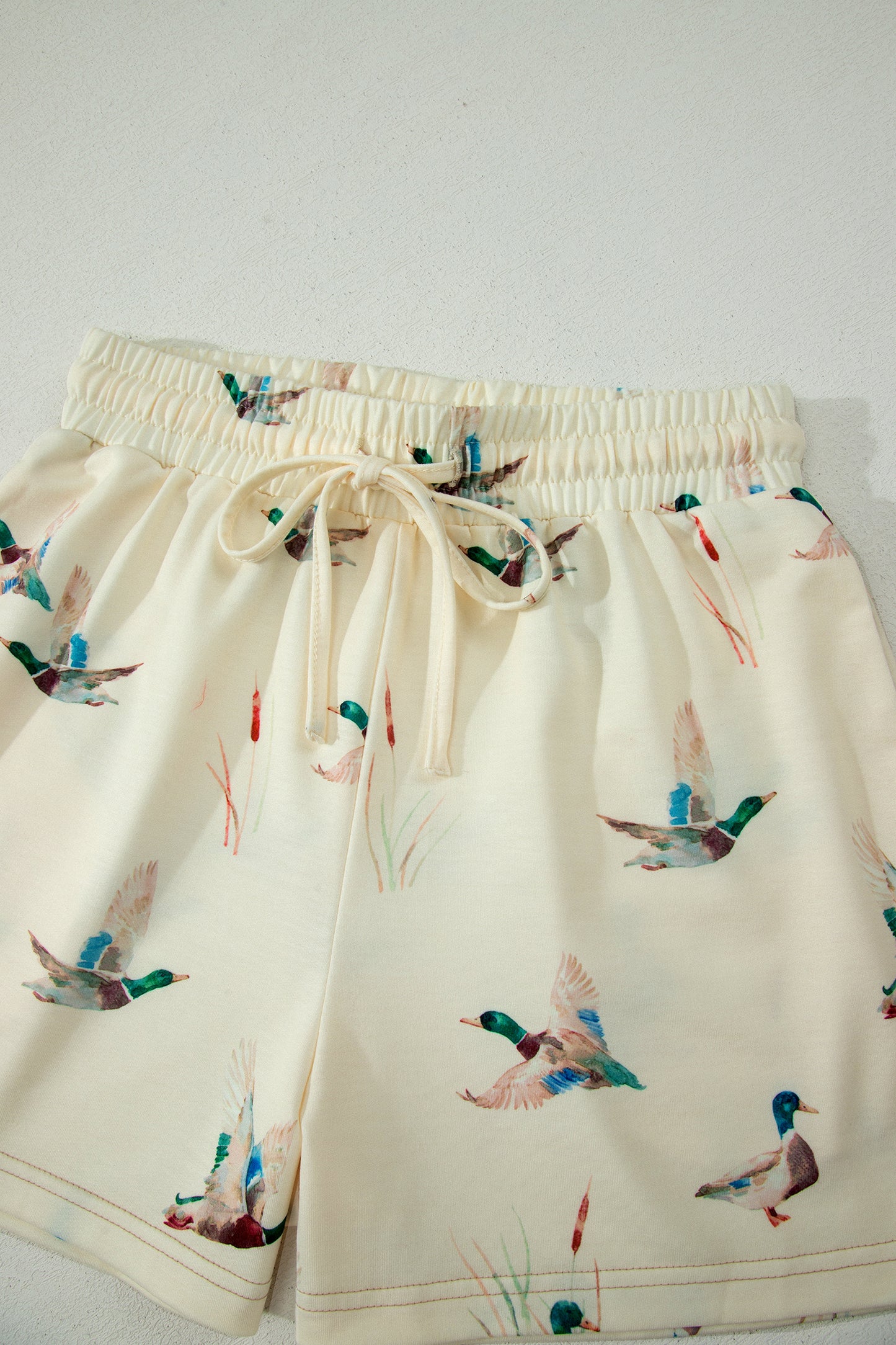 Mallard Duck Print Lounge Set Women Oversized Tee Shorts