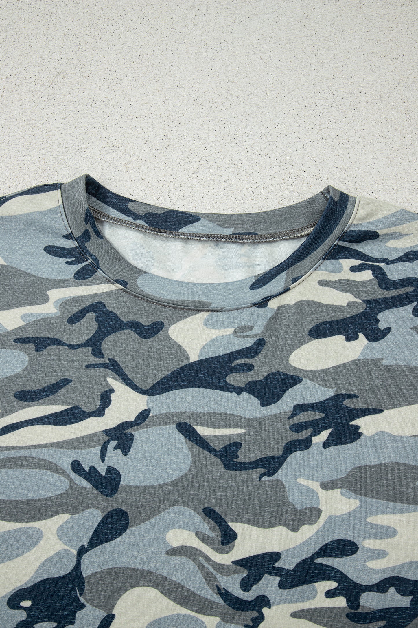 Green Camo Print Crew Neck Short Sleeve T Shirt