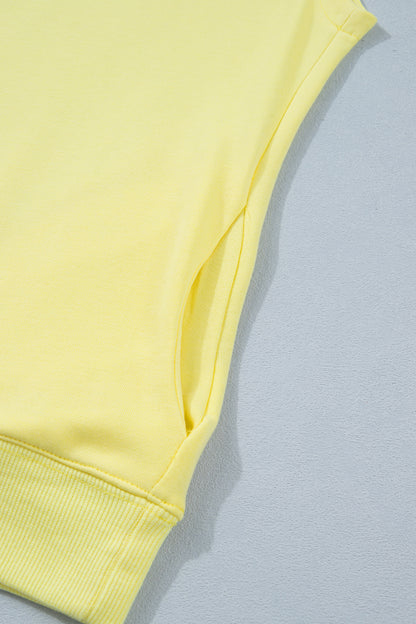 High Neck Cap Sleeve Loose Casual Top