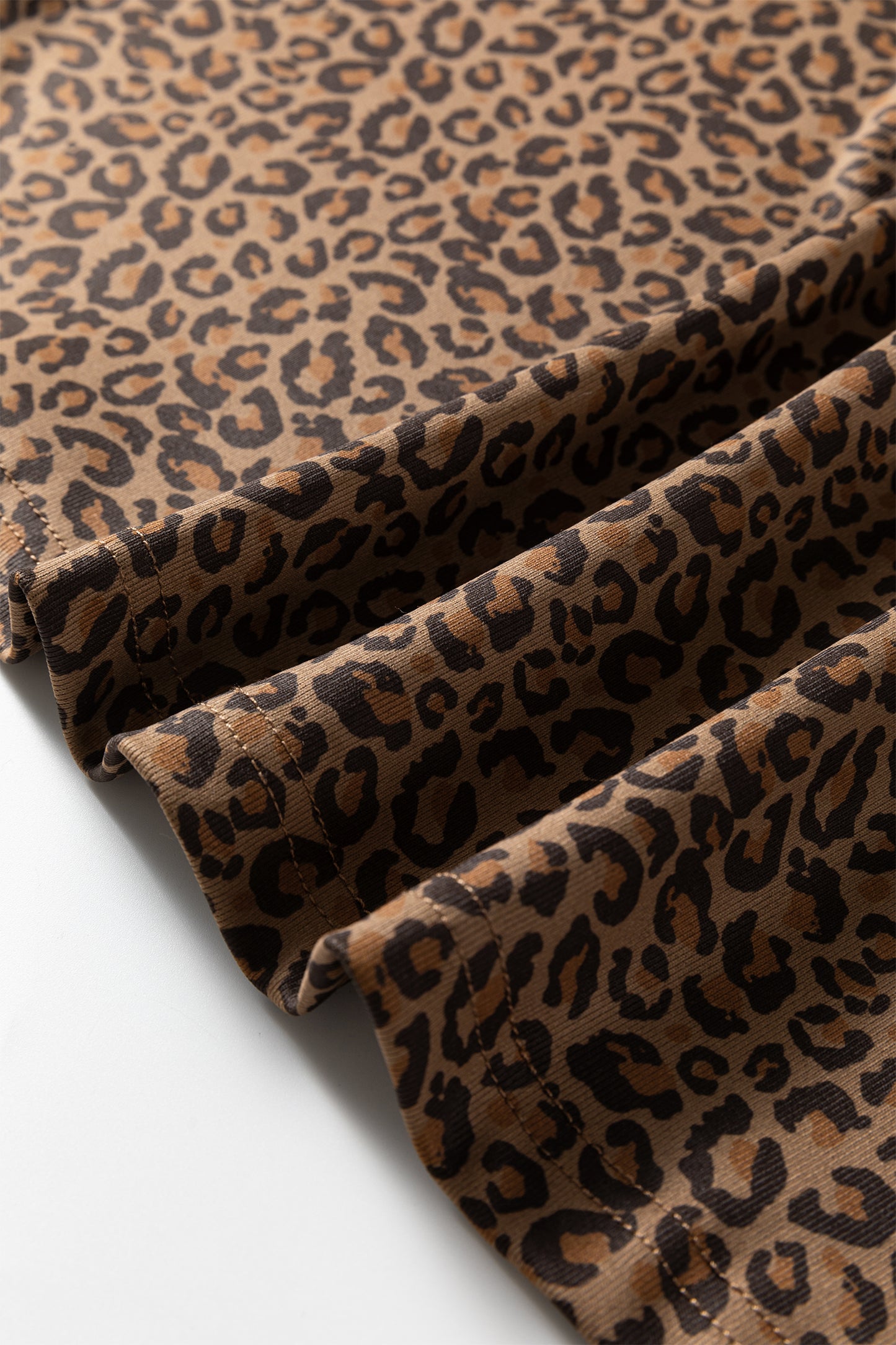 Western Leopard Print Crew Neck Casual Tee for Women
