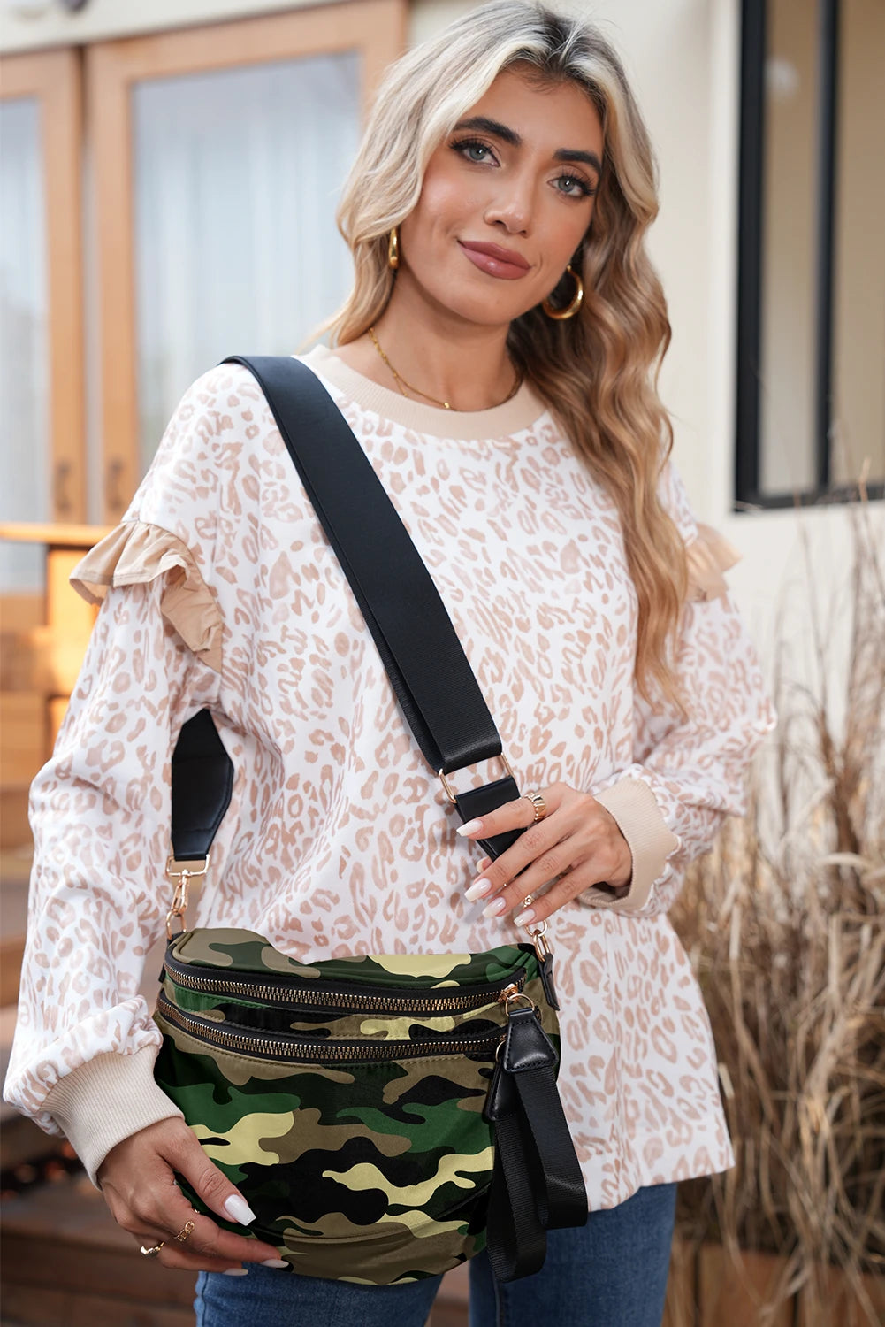 Trendy Camouflage Crossbody Shoulder Bag for Women