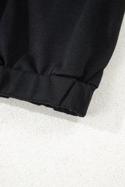 Color Block Patchwork Pullover and Shorts 2pcs Set