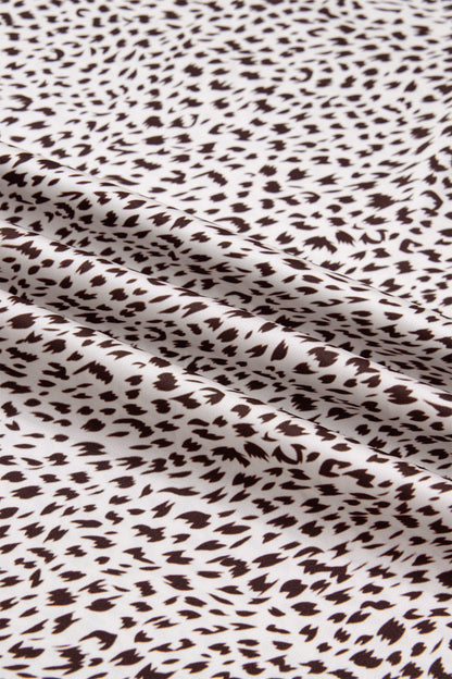 Cheetah Print Lace Trim Split Maxi Western Skirt