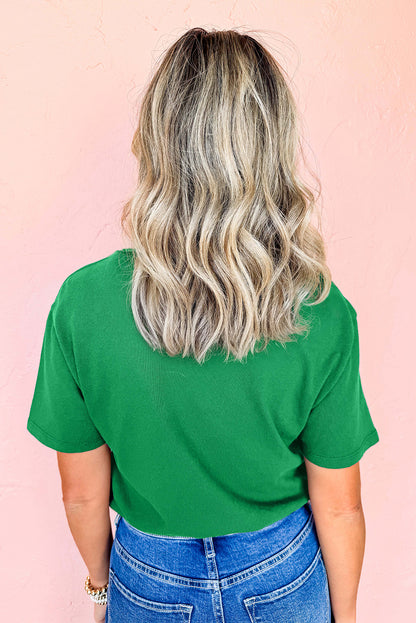 St. Patrick's Day Lucky Rhinestone Clover Graphic Tee