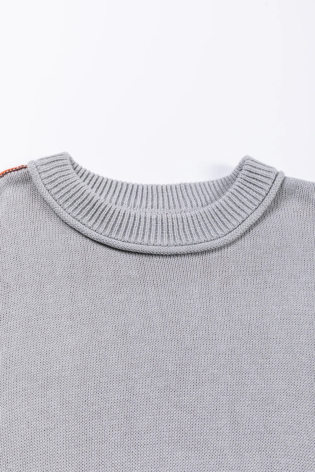 Colorblock Bishop Sleeve Ribbed Knit Sweater