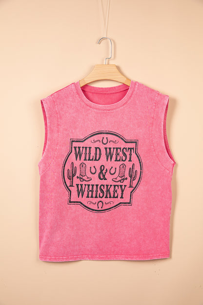 Bonbon Western Whiskey Graphic Sleeveless Tank Top Women