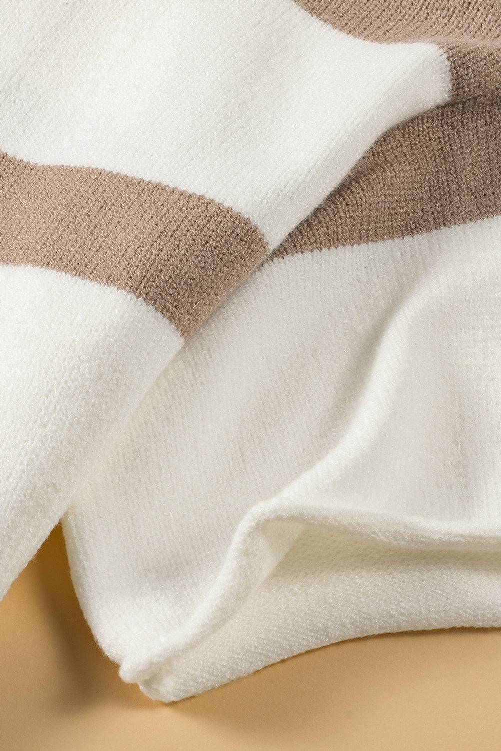 Khaki Stripe Lightweight Knit Short Sleeve Top