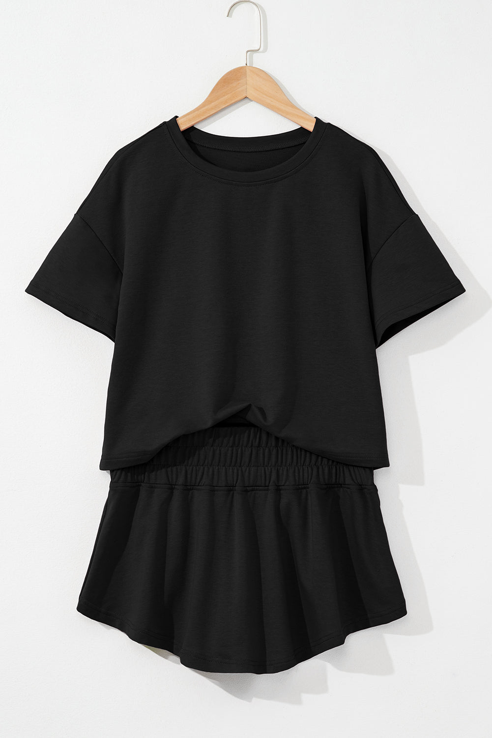 Cropped Tee Ruffle Skort 2 Piece Lounge Set Summer