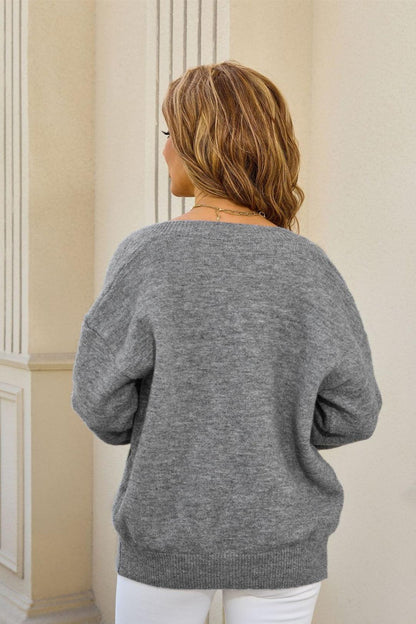 2025 Winter Plus Size Knit Cardigan with Pockets