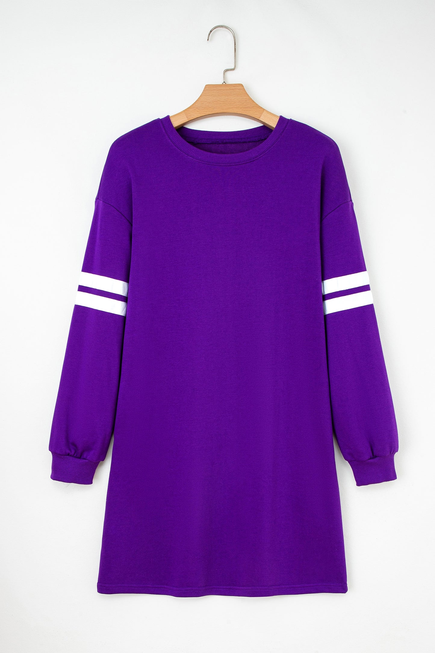 Customizable Varsity Stripe Sleeve Sweatshirt Dress Game Day