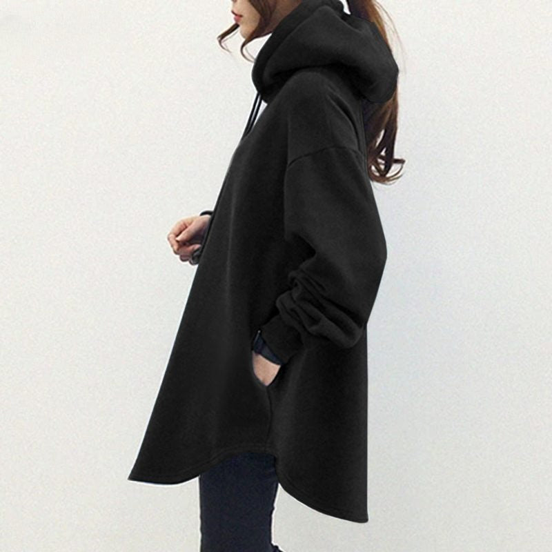 Women's Oversized Fleece Hoodie Tunic Pocket Pullover