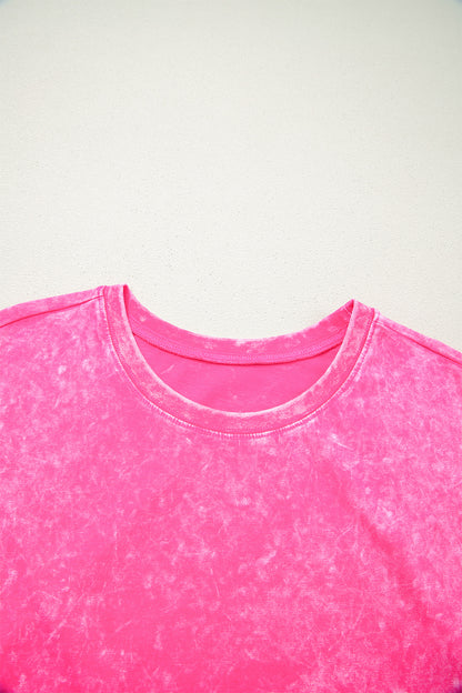 Mineral Wash Cotton Lounge Set Tee and Drawstring Shorts