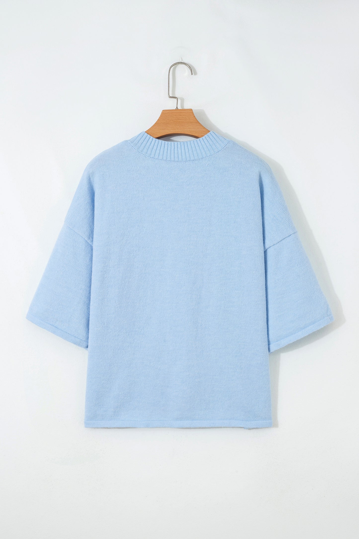 Lavender Boxy 3/4 Sleeve Button Down Knit Cardigan