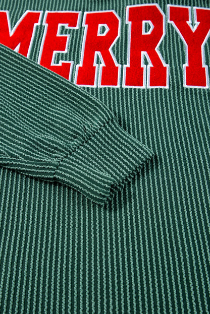 Evergreen Corded MERRY Graphic Long Sleeve Lounge Set
