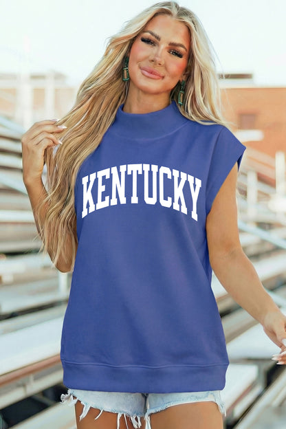 KENTUCKY Graphic Tee Women Sleeveless Summer Top