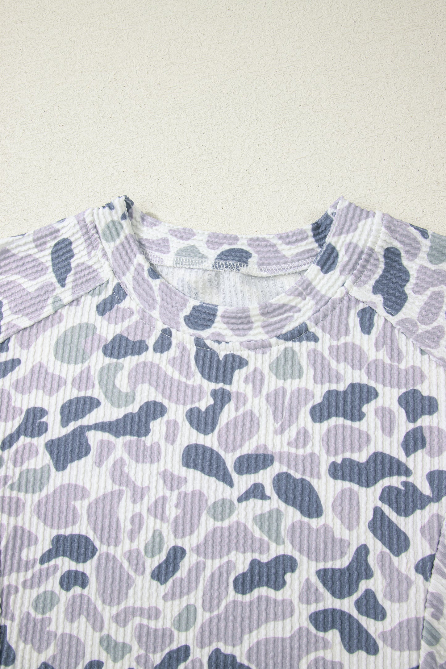Women Camo Print Two Piece Set Casual Tee Drawstring Pants