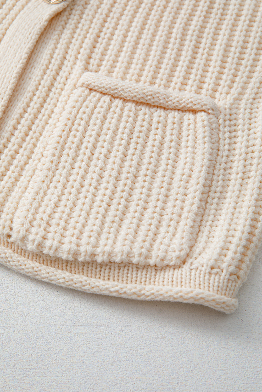 White Chunky Knit Button Front Sweater Vest Women